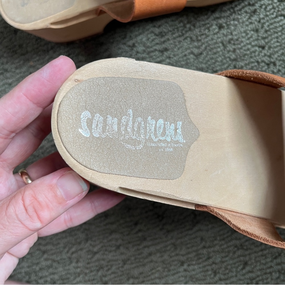 Sandgrens | Stockholm Low Clogs: Two-Strap Wooden Slides | Ecru | EU 41 =10.5 US - Picture 6 of 12